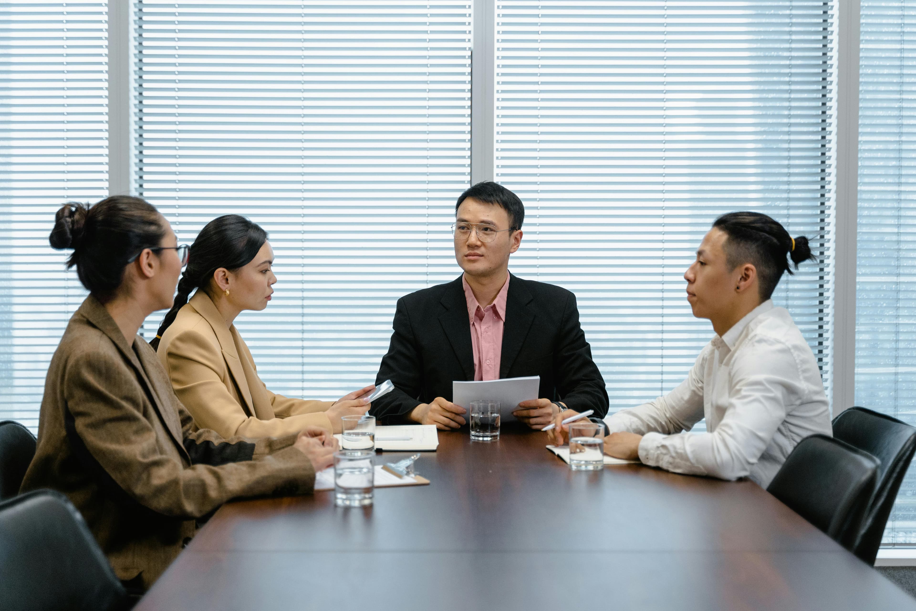 Team planning session in a professional meeting room